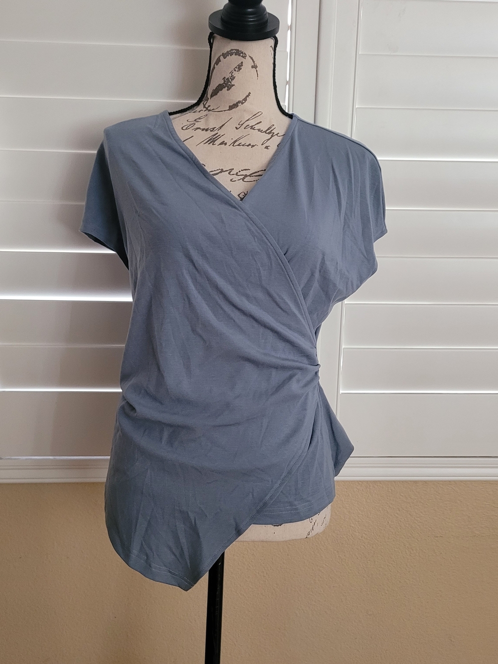 Wool& Air Force & Wrap Top in Blue Large NWT